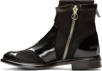 Paul Smith Black Leather & Neoprene Morrison Boots