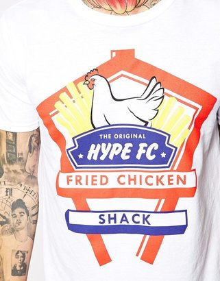 Hype X ASOS FATS FOOD T-Shirt With Fried Chicken Shack Print