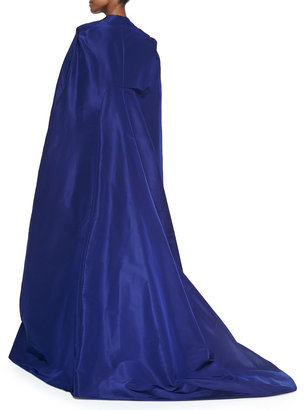Pamella Roland Strapless Mermaid Gown with Beaded Belt, Navy