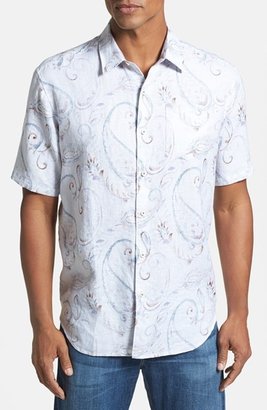 Tommy Bahama 'Bob Paisley' Island Modern Fit Short Sleeve Linen Sport Shirt