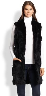 Adrienne Landau Long Rabbit Fur Vest