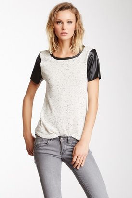 Romeo & Juliet Couture Faux Leather Knit Tee
