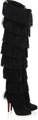 Christian Louboutin Dolly Forever 120 fringed suede boots
