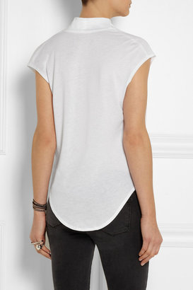 Helmut Lang Draped cotton and modal-blend jersey top