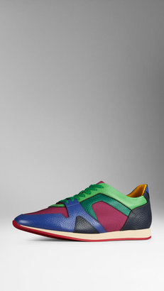 Burberry The Field Sneaker in Colour Block Leather and Mesh