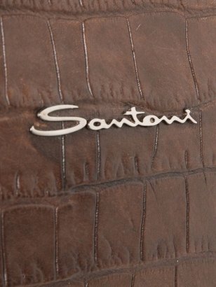 Santoni Hand Painted Embossed Leather Duffle Bag
