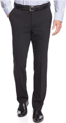 Kenneth Cole New York Wool-Blend Black Solid Slim-Fit Dress Pants