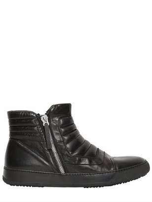 Bruno Bordese Zipped Nappa Leather High Top Sneakers