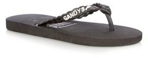 Gandys Black plaited flip flops