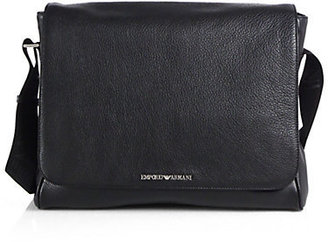 Emporio Armani Leather Messenger Bag