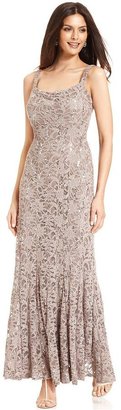 R & M Richards R&M Richards Sleeveless Sequin Lace Gown and Jacket