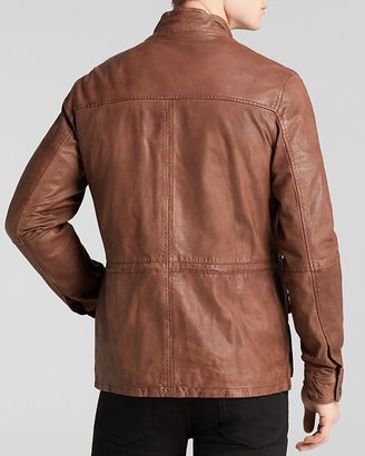 Cole Haan Washed Leather Moto Jacket