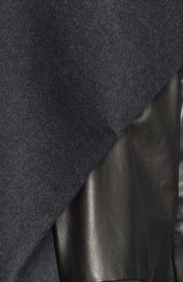 Nina Ricci Bonded Neoprene & Wool Coat with Leather Panels