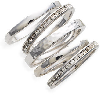Ariella Collection Slim Stackable Rings (Set of 5)