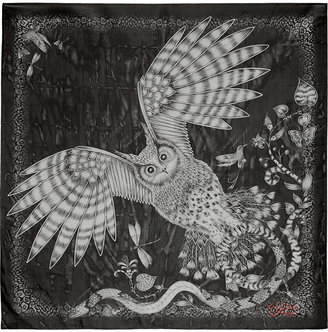 Emma J Shipley The Owl Of Paradise printed silk-chiffon scarf