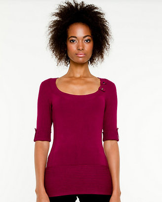 Le Château Scoop Neck Roll-up Sleeve Sweater