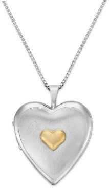 Macy's Double Heart Locket in Sterling Silver and 14k Gold