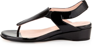 Taryn Rose Kiara Patent Thong Sandal, Black
