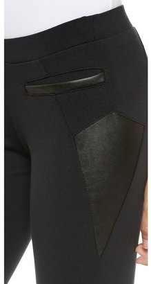 So Low SOLOW Leggings with Faux Leather Details