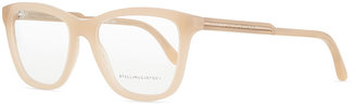 Stella McCartney Square Acetate Fashion Glasses, Nude