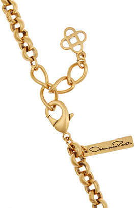 Oscar de la Renta Hammered gold-plated necklace
