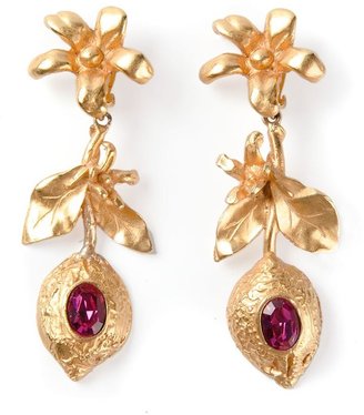 Christian Lacroix Vintage floral drop earrings