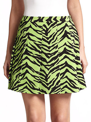 Moschino Cheap & Chic Animal-Print Pleated Skirt