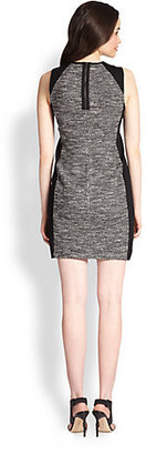 Eileen Fisher Tweed Contrast-Panel Dress