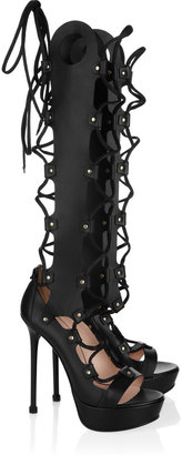 Versace Lace-up leather platform sandals