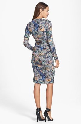 Nicole Miller Print Jersey Body-Con Dress