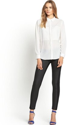 Love Label Patch Front Blouse - White