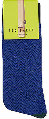Ted Baker Herringbone organic cotton socks