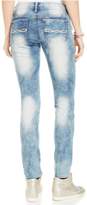 Indigo Rein Juniors' Paint Splatter Skinny Jeans