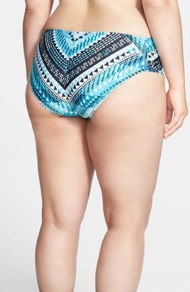 Becca Etc 'Mayan' Shirred Side Hipster Bikini Bottoms (Plus Size)