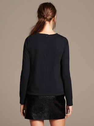 Banana Republic Faux-Leather Pullover