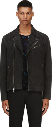 Marc by Marc Jacobs Charcoal Suede Luca Biker Jacket