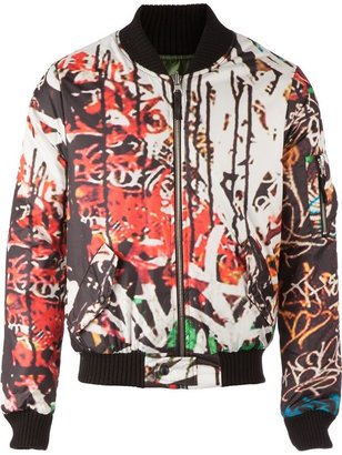 FIFTEEN AND HALF abstract print bomber jacket