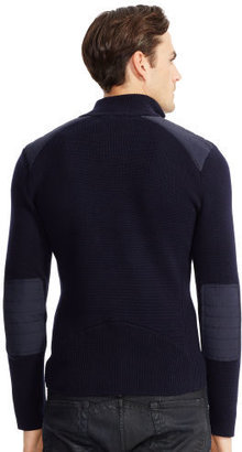 Black Label Moto Cotton Half-Zip Sweater