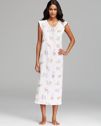 Carole Hochman Tropic Ditsy Cotton Jersey Long Gown