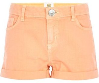 River Island Girls orange denim shorts