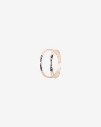 Black Diamond Kismet by Milka Pave Double Wire Ring