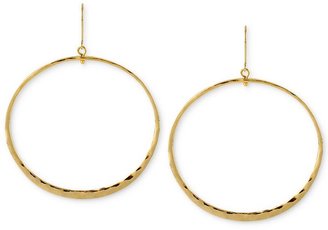 Robert Lee Morris Soho Gold-Tone Hammered Circle Drop Earrings