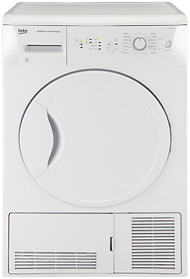 Beko DCU8230W Condenser Tumble Dryer, 8kg Load, B Energy Rating, White