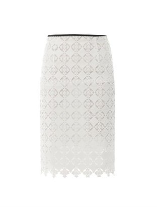 Erdem Aysha diamond lace pencil skirt