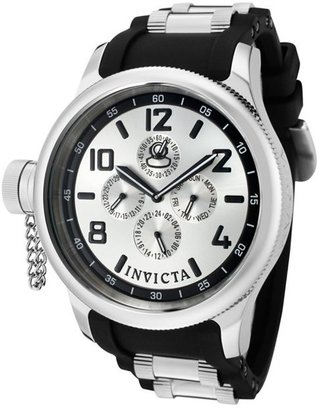 Invicta Men's Russian Diver Silver Dial Black Polyurethane 1800 Watch