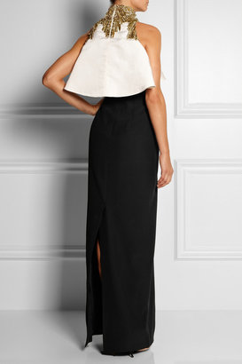 Alexander McQueen Embellished crepe and silk-satin gown