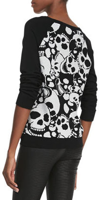 Milly Skull-Jacquard Knit Sweatshirt