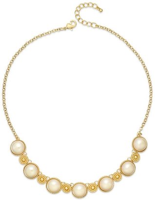 Charter Club Gold-Tone Imitation Pearl Casted Frontal Necklace