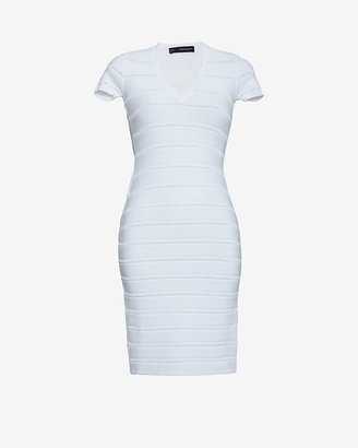 DSquared 1090 DSQUARED2 Short Sleeve Knit Dress: White