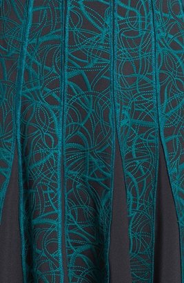 Tadashi Shoji Embroidered Neoprene Fit & Flare Dress